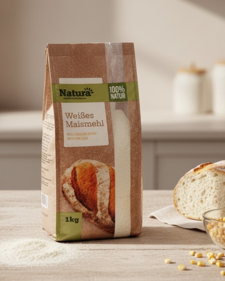 Bijelo kukuruzno brasno, Weißes Maismehl, Natura 1000g