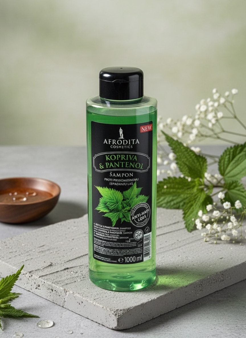 Kopriva & Pantenol Sampon Brennnessel,1L, Afrodita