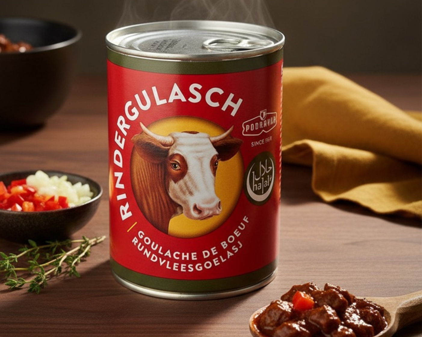Rindergulasch Halal, Podravka 400g