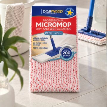 Professional Micromop, dry and wet cleaning, crveni 40cm