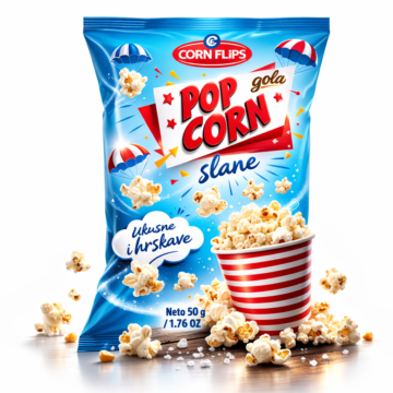 Gold Pop Corn slane, 100g Corn Flips