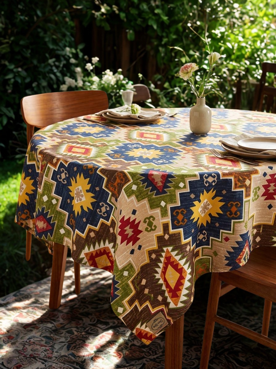 Runde Tischdecke, Urban Home 140cm (Ethno Muster) 7505