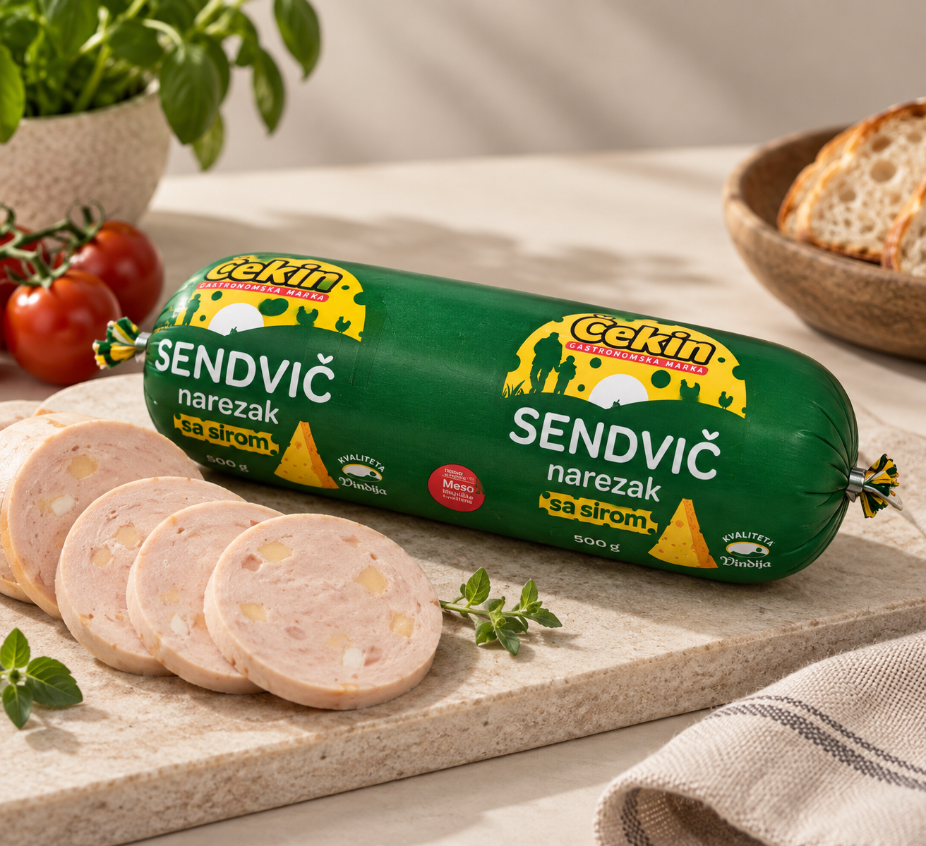 Sendvic narezak sa sirom, Cekin 500g