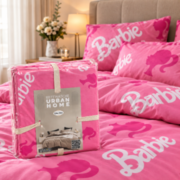 Barbie Bettwäsche ,Urban Home Rosa/Weiß 140x200