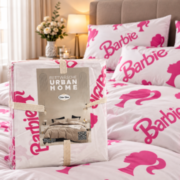 Barbie Bettwäsche , Urban Home Weiß/Pink 140x200