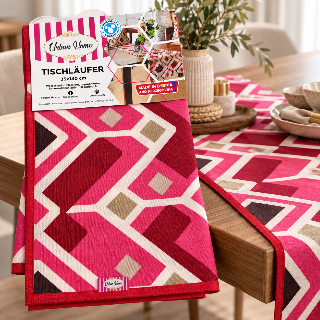 Tischläufer 35x140cm Urban Home (11052) Retro Pink