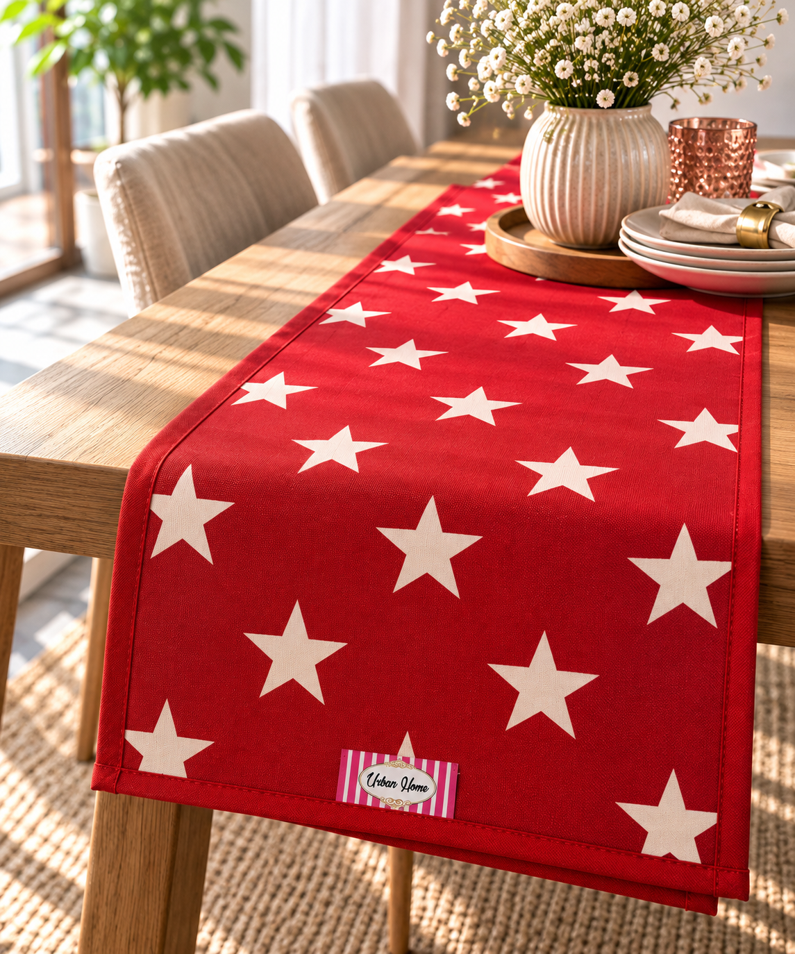 Tischläufer 35x140cm Urban Home (1052) Crveni sa zvjezdama – Bild 2
