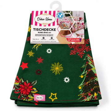 Runde Tischdecke, Urban Home 140cm ( 0918 )Weihnachtsgrün