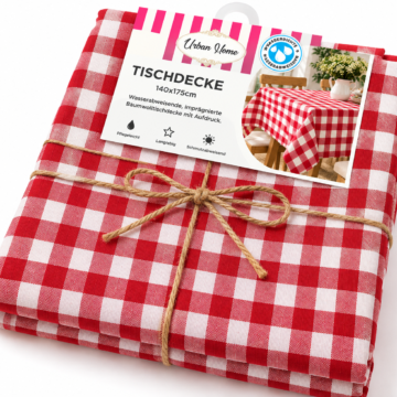 Tischdeke 140x175 Urban Home (7420)crveni na kockice