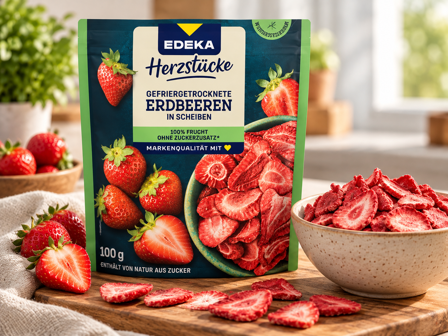EDEKA Herzstücke – Gefriergetrocknete Erdbeeren 100g
